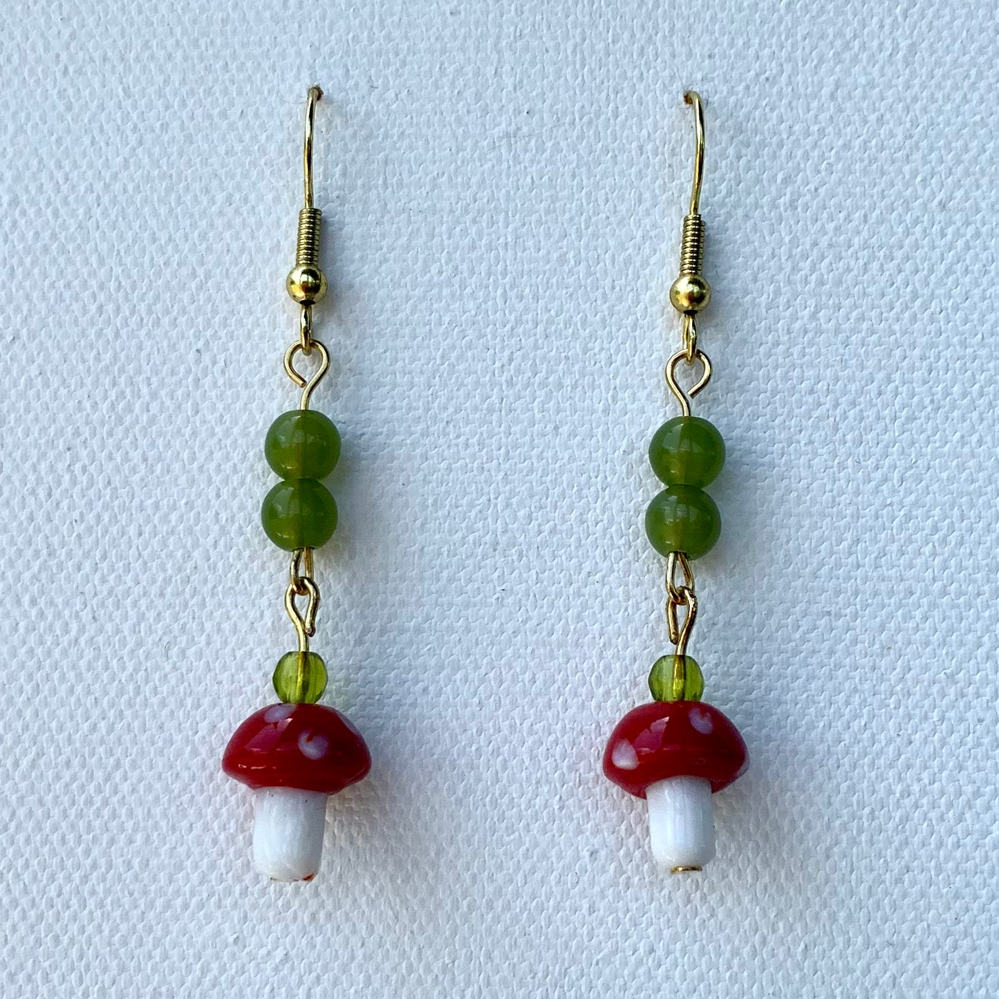 Green Mushroom Earrings