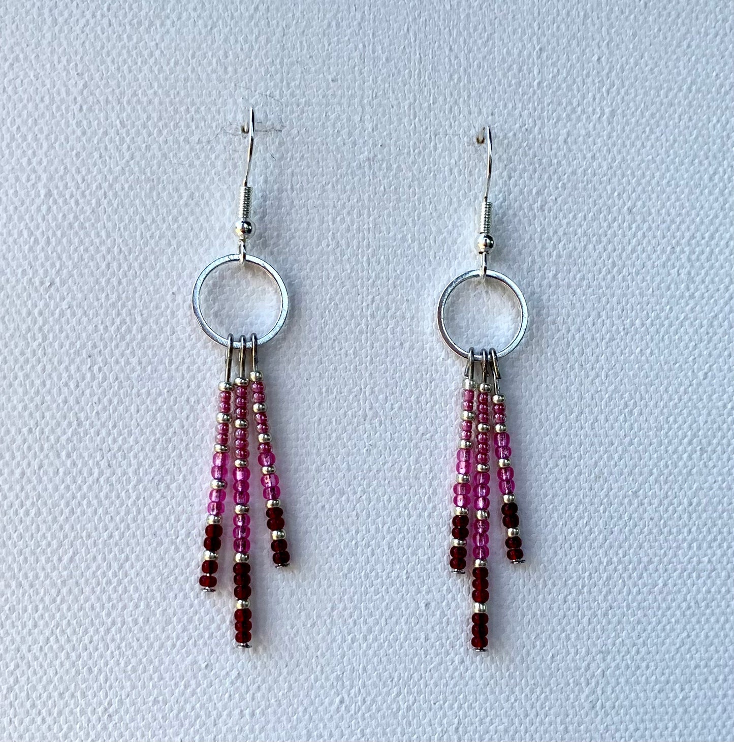 Pink Ombré Beaded Earrings