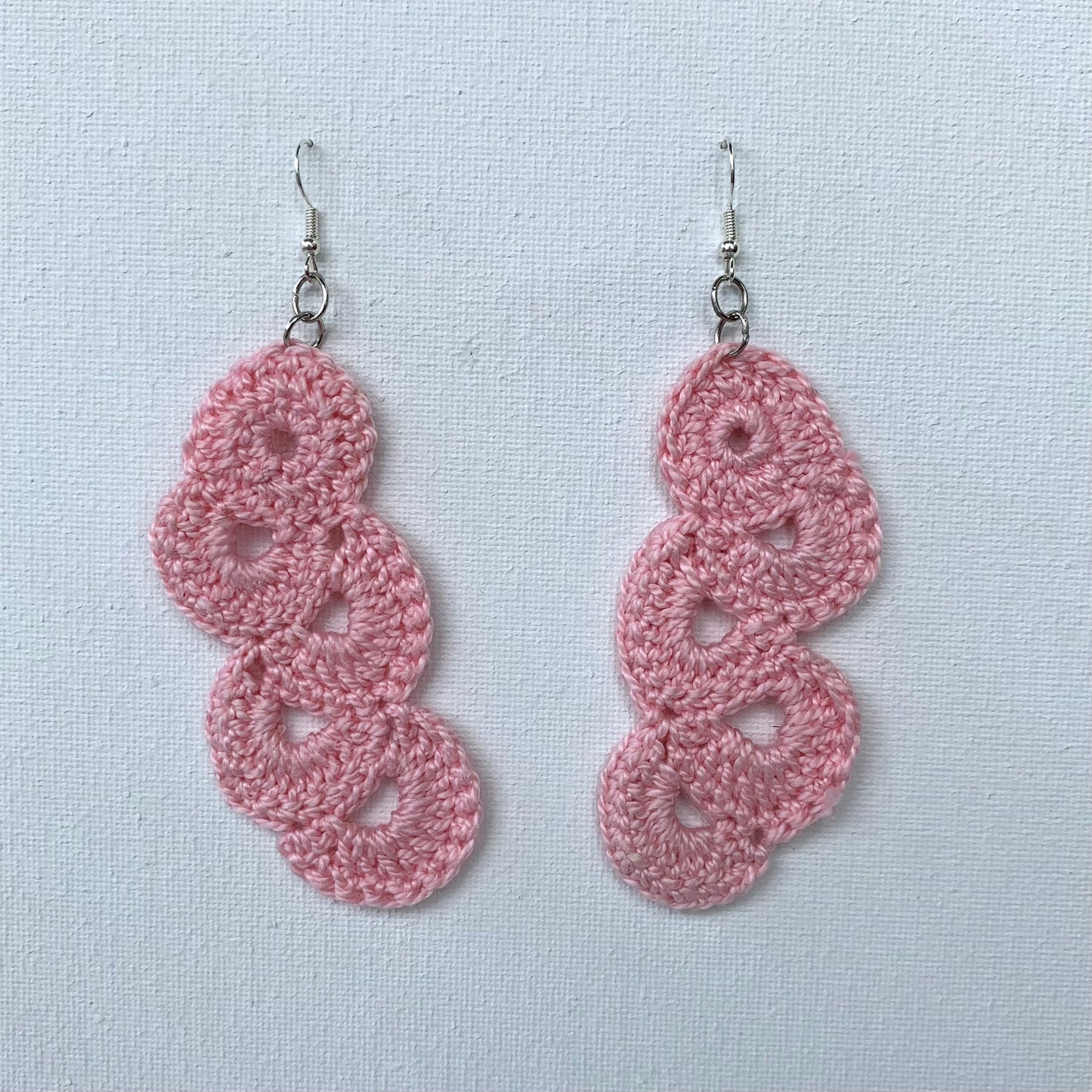 Pink Swirl Crochet Earrings