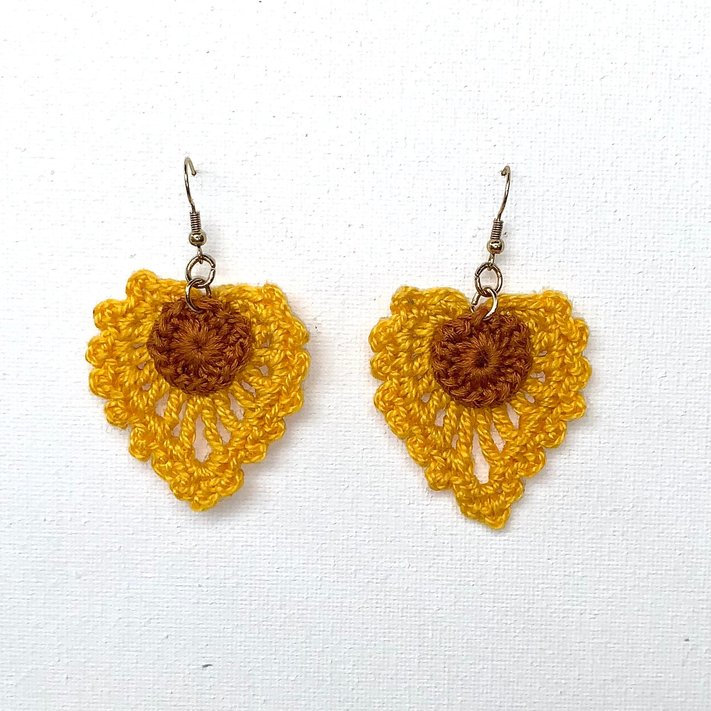 Yellow Petal Crochet Earrings