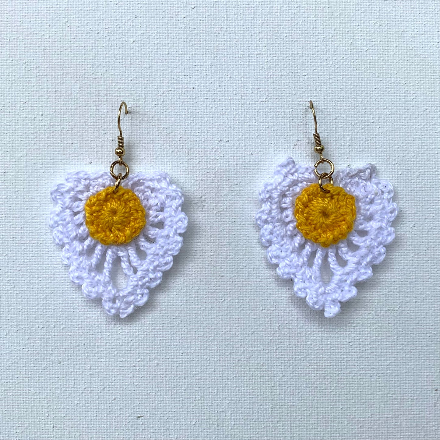 White Petal Crochet Earrings